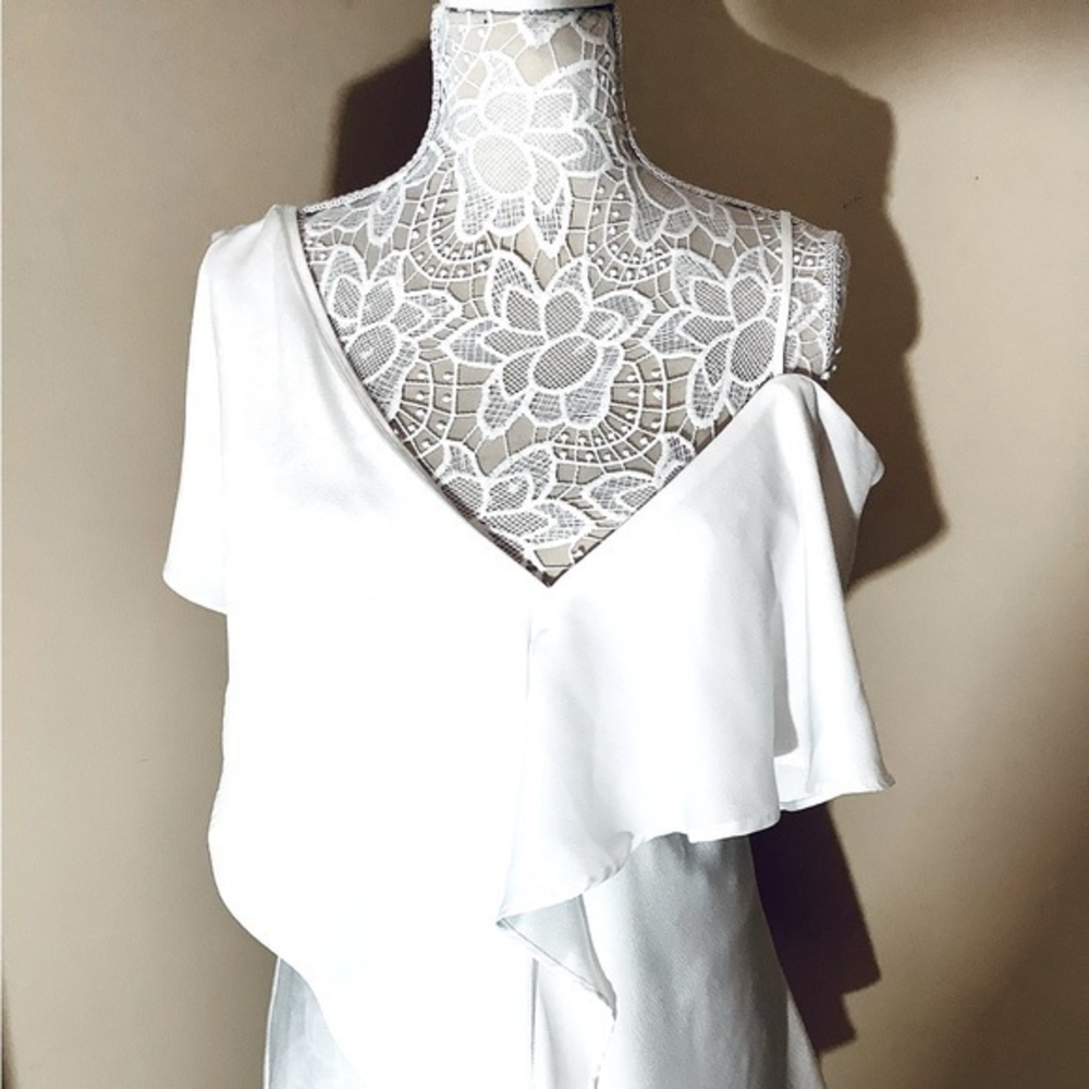 Ava & Aiden Off the Shoulder Top, white, M‎